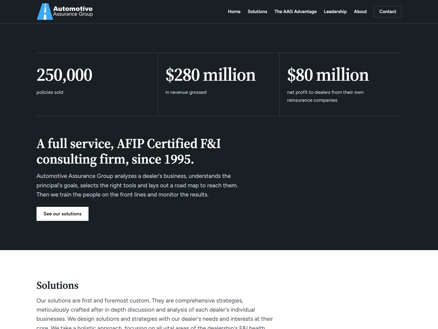 Concept B home page